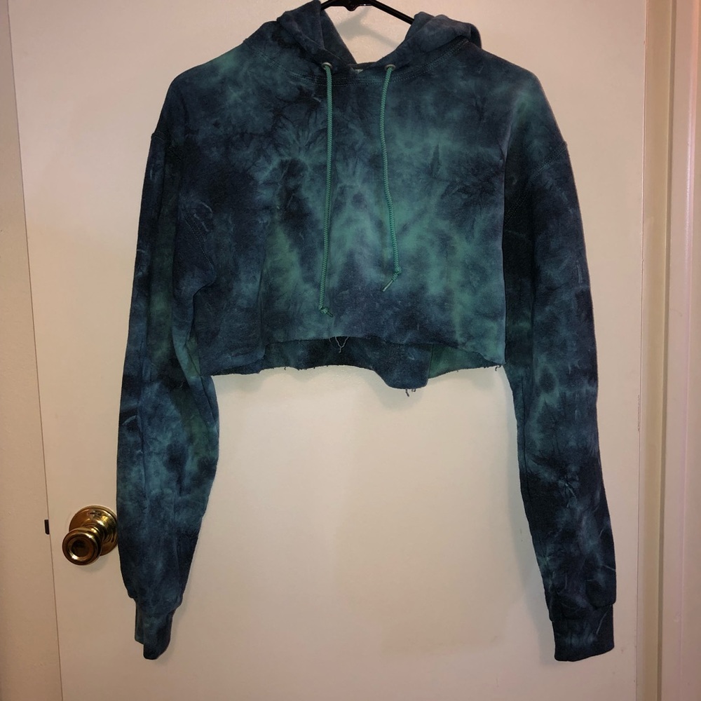 Jerzees Small Tie Dyed Half Cropped Sweatshirt